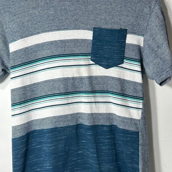 Distortion Hoodie Shirt Boys Sz 10/12 Striped Colorblock Chest Pocket - Picture 3 of 14